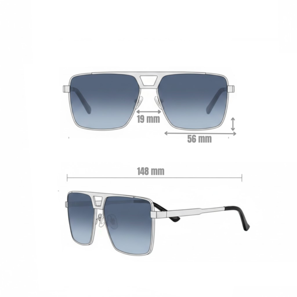 Classic Metal Square Sunglasses for Men – UV400 Protection, Driving Shades