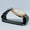 Men's classic white dial NATO strap watch with silver case