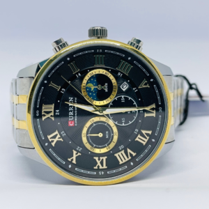 Curren men's watch with stainless steel gold and silver strap