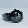 FB(113) Black analog dial with silver hour markers and hands