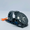 FB(115) Black analog wristwatch featuring black metal chain bracelet