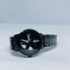 FB(116) Men's black metal chain watch with black analog dial