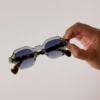 Stylish sunglasses with dark lenses and black frame