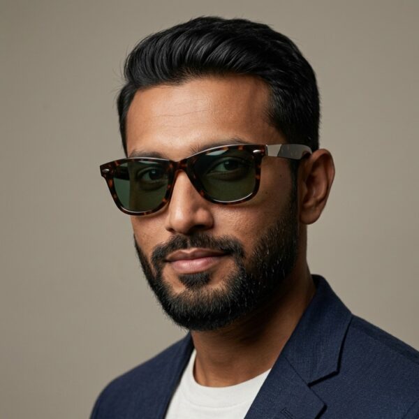 Lightweight black sunglasses for men
