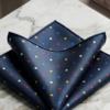 Silk pocket square [polka dot pattern], flat lay