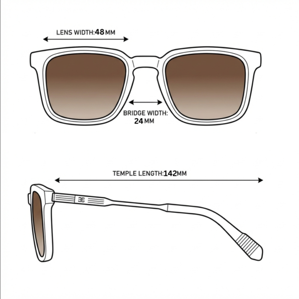 Men’s Stylish Square Sunglasses – Gradient Brown Lens, Transparent Frame, UV400 Protection Shades