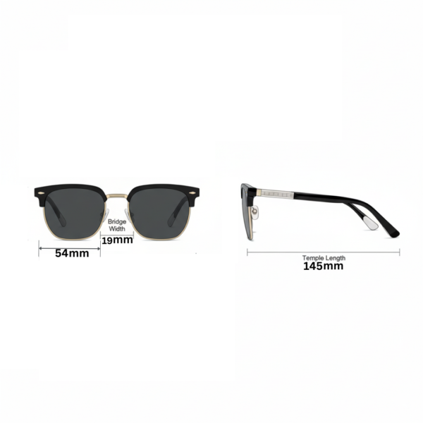 Men’s Stylish Square Sunglasses – UV400 Protection, Driving & Outdoor Use, Premium Black Gold