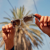 Trendy sunglasses with dark lenses and lightweight frame
