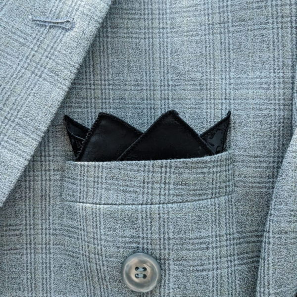 Men’s Black Pocket Square – Premium Jacquard Pattern Handkerchief for Suit, Blazer & Formal Wear