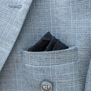 Men’s Black Pocket Square – Premium Jacquard Pattern Handkerchief for Suit, Blazer & Formal Wear