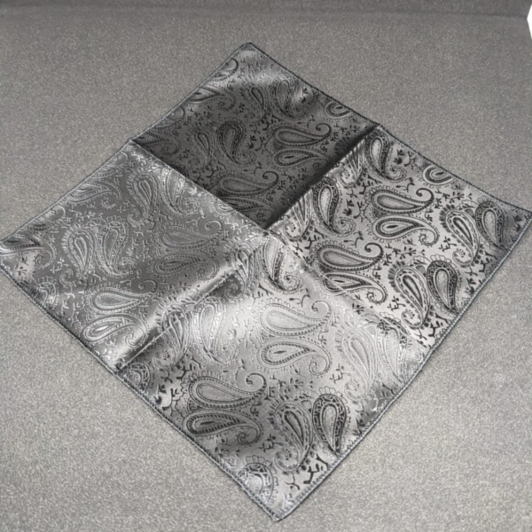 Men’s Black Pocket Square – Premium Jacquard Pattern Handkerchief for Suit, Blazer & Formal Wear
