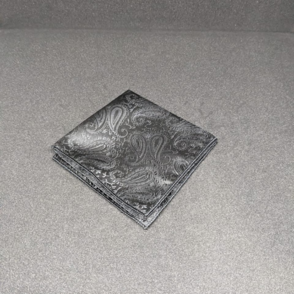 Men’s Black Pocket Square – Premium Jacquard Pattern Handkerchief for Suit, Blazer & Formal Wear