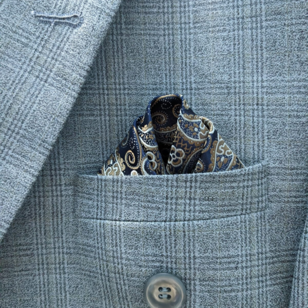 Men’s Luxury Paisley Pocket Square – Premium Designer Suit Handkerchief for Formal & Wedding Wear