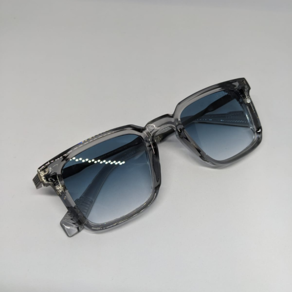 Men’s Stylish Square Sunglasses – Gradient Blue Lens UV400 Protection, Premium Transparent Frame Shades
