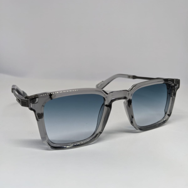 Men’s Stylish Square Sunglasses – Gradient Blue Lens UV400 Protection, Premium Transparent Frame Shades