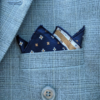 Men pocket square blazer styling close view
