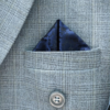 Men pocket square blazer styling close view