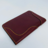 mens-leather-wallet.jpg Maroon leather wallet with gold stitching