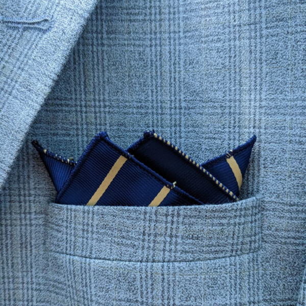 Paisley pocket square folded suit style display