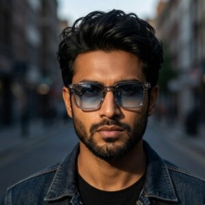 Stylish men sunglasses outdoor fashion look