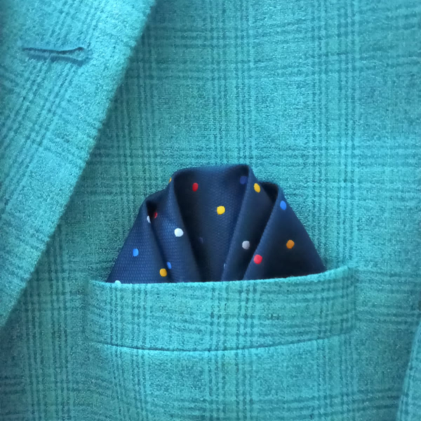 Elegant pocket square fabric detail