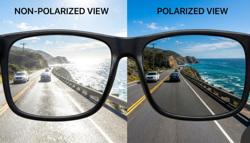 polarized sunglasses glare reduction comparison Polarized Sunglasses