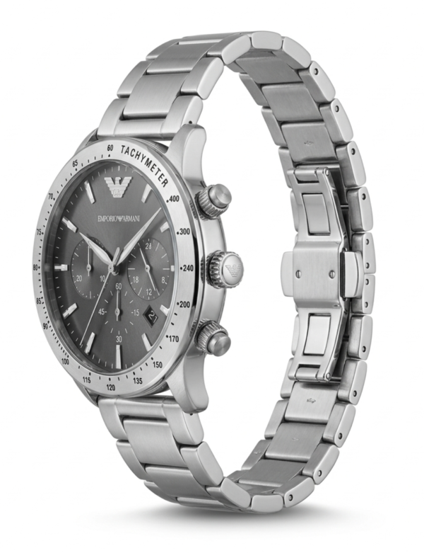 Side angle of Emporio Armani luxury wristwatch for men