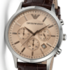 Close-up of champagne gold dial on Emporio Armani AR2433