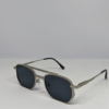 Close-up of double bridge design on square aviator sunglasses