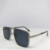 MIGNON FB Square navigator sunglasses silver frame close up view