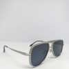 MIGNON FB Aviator sunglasses with silver metal frame and dark smoke lens in protective case