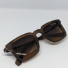 MIGNON FB (12) Close-up of acetate front and metal temple arm brown sunglasses