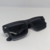 Front view of square flat-top sunglasses in matte black