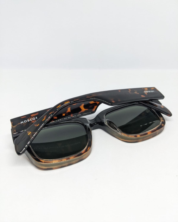 MIGNON FB (3) Premium tortoise sunglasses with green lens and gold rivet detail