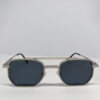 Square aviator sunglasses metal alloy frame close up
