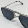 MIGNON FB (4) Close-up of double bridge design on silver aviator sunglasses