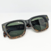 MIGNON FB (5) Front view of tortoiseshell square sunglasses with dark green lens