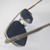 Square aviator sunglasses silver frame top view showing lens shape