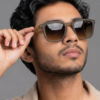 MIGNON FB (5) Square wayfarer sunglasses brown gradient lens side view