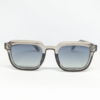 MIGNON FB (6) Front view of square wayfarer sunglasses with transparent smoky grey frame