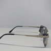 Close-up of silver metal temple arm on aviator sunglasses