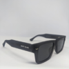 Bold square frame sunglasses with thick matte black temple arms