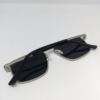MIGNON FB (8) Close-up of silver metal temple arm on navigator sunglasses