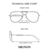Size chart(2) Size chart for aviator sunglasses silver frame dark lens
