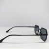 Untitled design(2) Matte black metal alloy sunglasses with angular octagonal shape