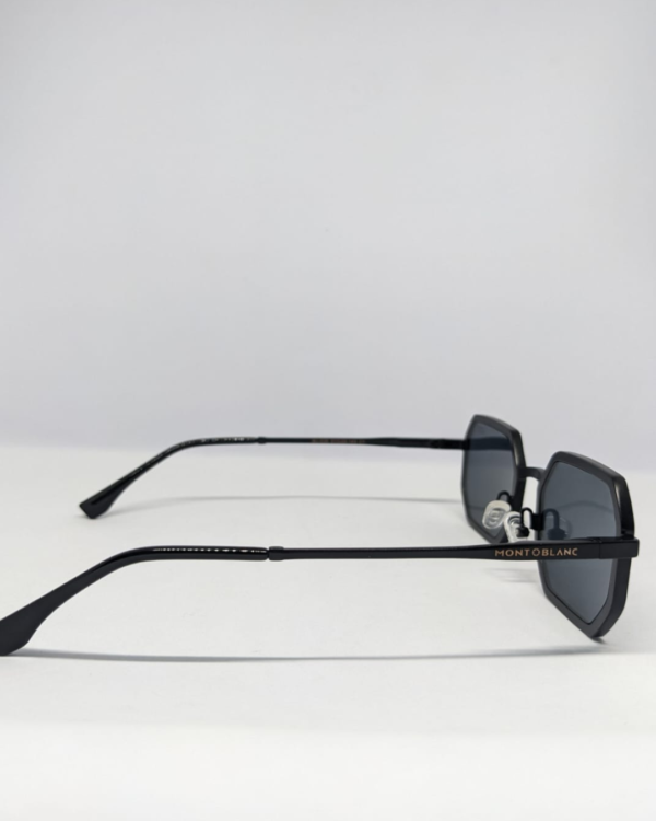 Untitled design(2) Matte black metal alloy sunglasses with angular octagonal shape