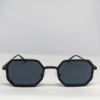 Untitled design(4) Front view of black octagonal sunglasses with aluminium alloy frame