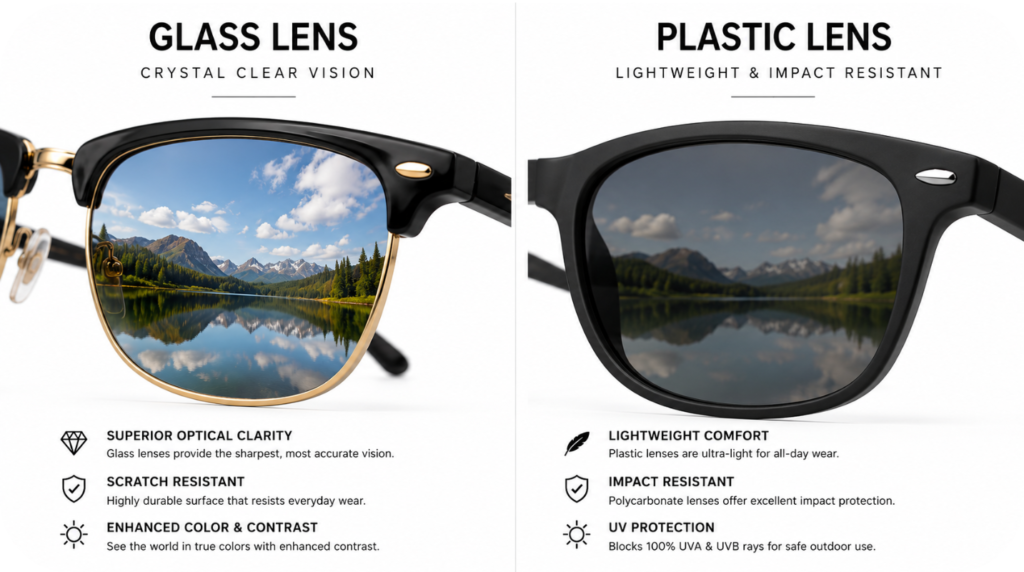 Glass Lens vs Plastic Lens Sunglasses Comparison
